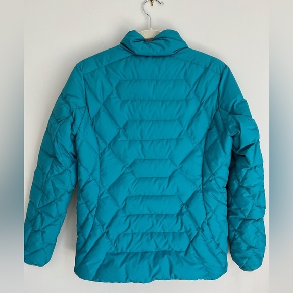 152. REI Women’s Down Puffer Jacket Blue Green Small - Picture 8 of 14